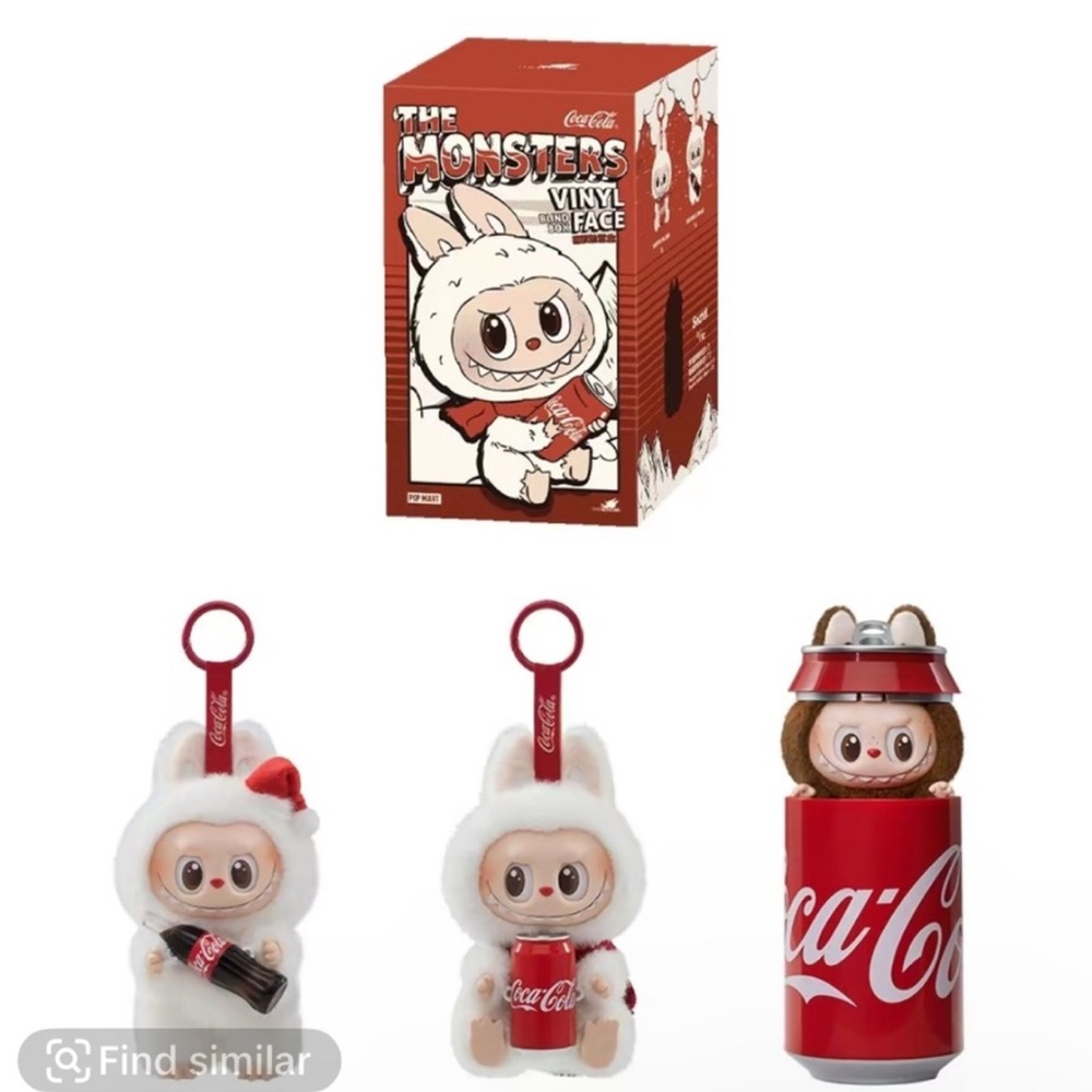 Authentic Labubu Coca-Cola The Monsters Collectible Figures in Red and White